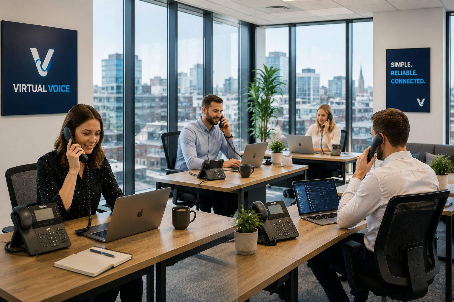 Small business team using Virtual Voice Office
